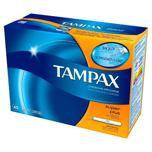 tampax super tampons plus absorbent absorbency cardboard 40ct flushable target hygiene chickadvisor