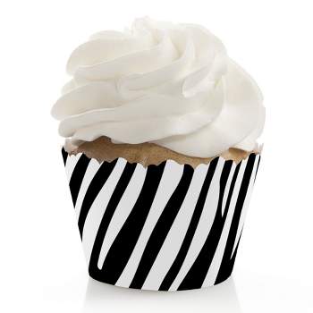 Big Dot of Happiness Zebra Print - Safari Party Decorations - Party Cupcake Wrappers - Set of 12