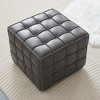 17.32''W Genuine Leather Tufted Ottoman,Footstool for Living Room & Bedroom - 4 of 4