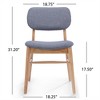 Dronkon Set of 2 Upholstered Dining Chairs with Rubberwood Frame, Modern Splayed Leg Design - 2 of 4