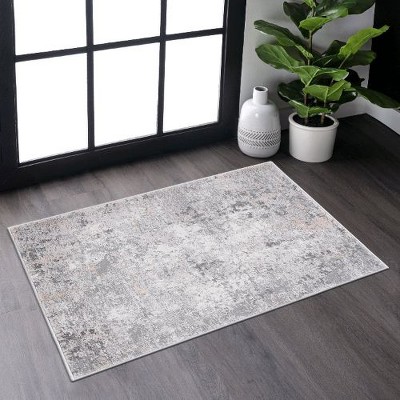 Kumasinova Stain-Resistant Area Rug, Non-Shedding Door Mat, Kid & Pet-Friendly, GrayMulti Abstract Area Rug for Living Room, Latex-Free Cotton Backing
