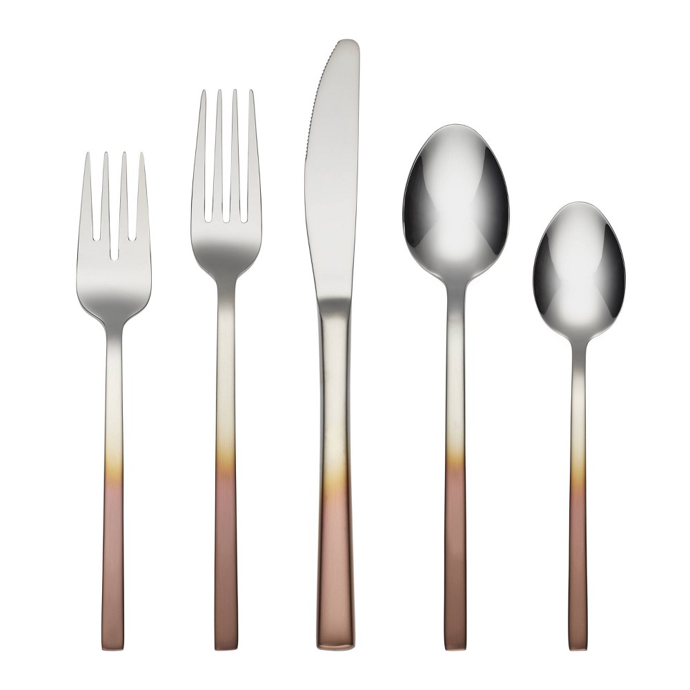 Photos - Cutlery Set Cambridge Silversmith 20pc Kelvin Satin Flatware Set Copper Ombre