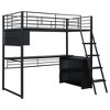 NicBex Twin Size Bunk Bed with Desk Loft Bed Metal Bed Frame with 4 Storage Shelves, Inclined Ladder and Guardrail, No Box Spring Required - 3 of 4