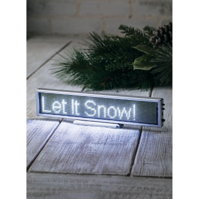 Sullivans Scrolling Led Sign 10.5"L Silver