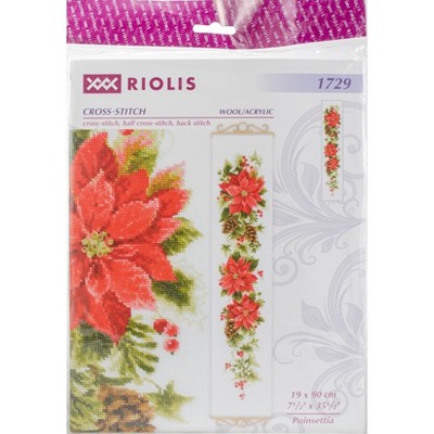 RIOLIS Counted Cross Stitch Kit 7.5"X35.5"-Poinsettia (14 Count)