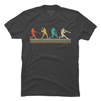 Men's Design By Humans Vintage Distressed Baseball Swing By LuckyCharm99 T-Shirt