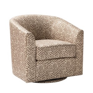 Liria Wooden Upholstered Barrel Chair for Livingroom with Metal Swivel Base| ART OF LIVING DESIGNS - 1 of 4