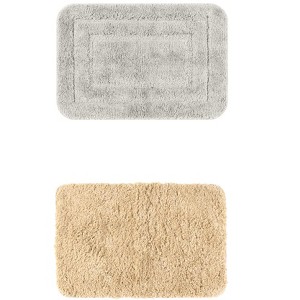 Unique Bargains 2Pcs Non-Slip Extra Thick Microfiber Soft Plush Bath Mats - 1 of 4
