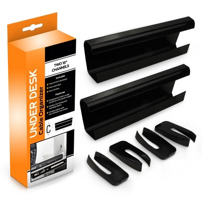  J Channel Desk Cable Organizer by SimpleCord ? 10 Black Raceway  Channels - Cord Cover Management Kit for Desks, Offices, and Kitchens :  Electronics