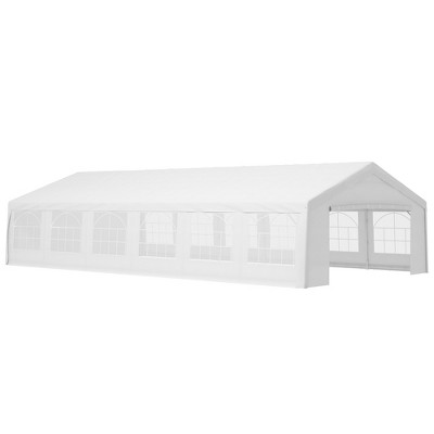 Outsunny 20' x 40' Large Outdoor Carport Canopy Party Tent with Removable Protective Sidewalls & Versatile Uses