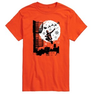 Men's - Marvel - Miles Morales Spiderman Santa Short Sleeve Graphic T-Shirt - 1 of 4