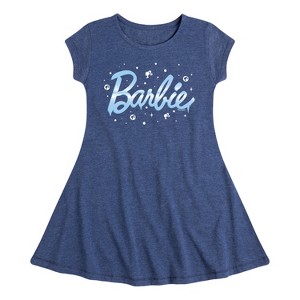 Girls' - Barbie - Winter Breeze Fit & Flair Cap Sleeve Dress - 1 of 2