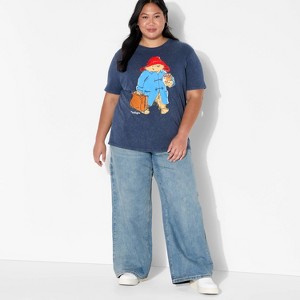 Women's Paddington Oversized Short Sleeve Graphic T-Shirt - Washed Blue - 1 of 3