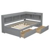 KIGFTSOD Twin Size L-shaped Bookcases Bed with Power Outlets, USB Charging Ports,Two Drawers - 4 of 4
