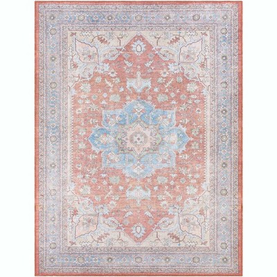 Mark & Day North Pekin 6'7"x9' Rectangle Washable Woven Indoor Area Rugs Dark Brown: Stain-Resistant, Traditional Decor