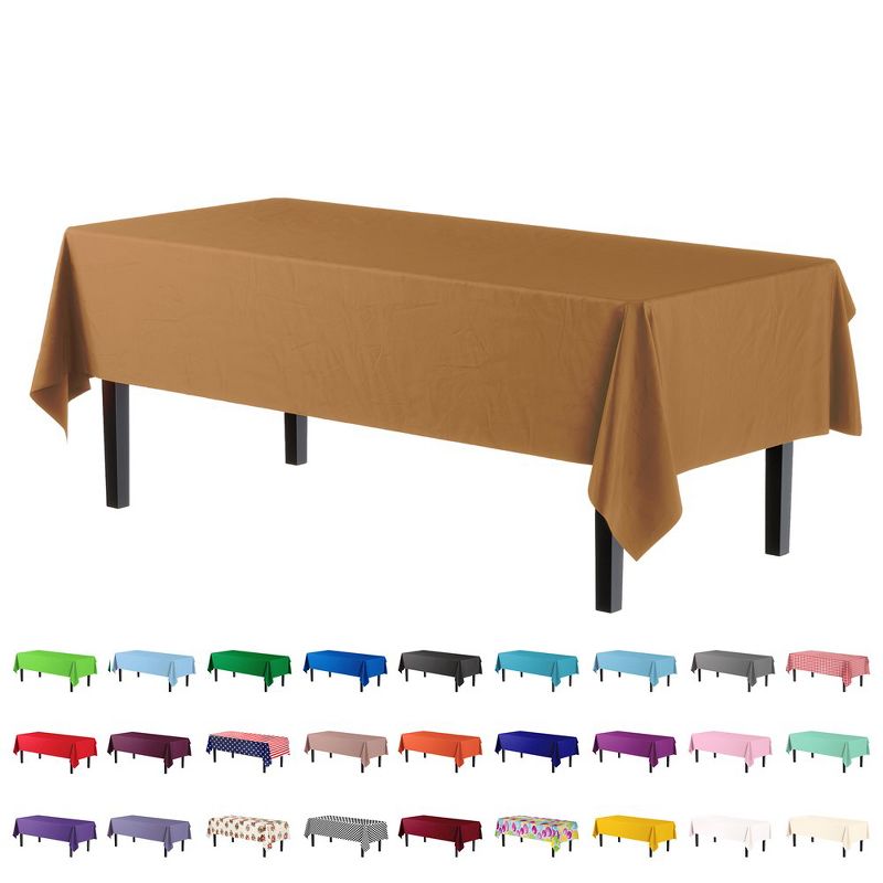 Crown Premium Quality Plastic Tablecloth 54 Inch. x 108 Inch. Rectangle - 6 Pack, 1 of 6