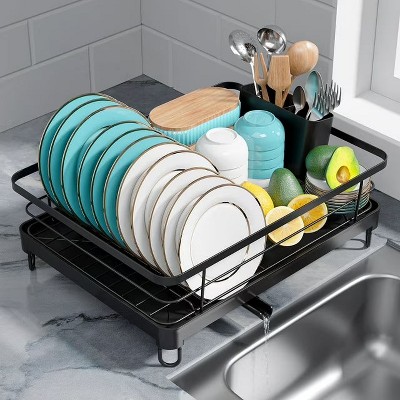 LunaLulinlk Dish Drying Rack, Compact Dish Racks for Kitchen Counter, Black, XX-Large