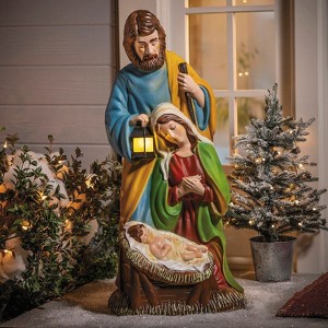 Morris Costumes 32 1/4" Light-Up Nativity Holy Family with LED Lantern Christmas Decoration - 1 of 2