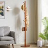 Apex Vanguards Cherry Thick Wooden Freestanding Coat Rack - 2 of 3