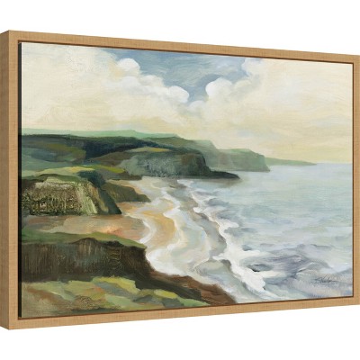 Irish Coast Green and Blue Landscape Canvas Print