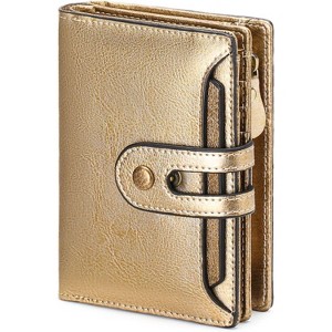 BEAFUP Small Wallet for Women,Rfid Blocking Genuine Leather Bifold Wallet Holder for Women with Zipper Coin Pocket 2 ID Windows - 1 of 4
