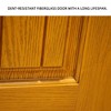 Lirago 2 Panel Plank Arch Top Fiberglass Front Doors 36  inch  x 80  inch  Left Hand Inswing Brown Wooden Grain Finish with Door Jamb - 4 of 4