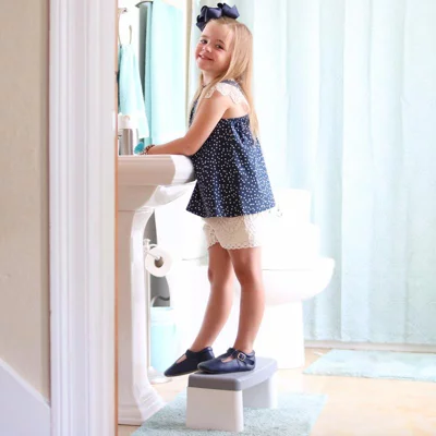 user image by Tammy, Delta Children PerfectSize 3-in-1 Convertible Sink, Step Stool and Bath Toy for Toddlers/Kids&#39; Perfect For Potty Training - White/Gray