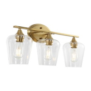 JONATHAN Y Jayne Iron/Seeded Glass Cottage Rustic LED Vanity Light - 1 of 4