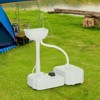 kleankin Portable Camping Sink Hand Wash Station Basin 4.5 Gallon Tank 6.3 Gallon Recovery Tank & Soap Dispenser for RV, Outdoor, Indoor, HDPE, White - 2 of 4