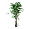 VECELO 71"/59" Artificial Olive Tree Potted Faux Green Plant Faux Olive Trees in Pot - 3 of 4