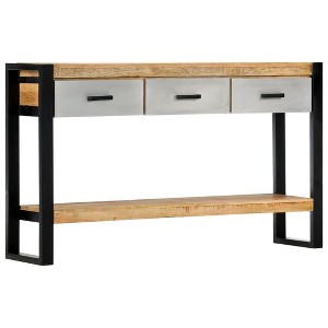 vidaXL Console Table 51.1"x11.8"x29.9" Solid Mango Wood - 1 of 4
