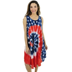Riviera Sun American Flag Women's Summer Dress – Patriotic Swimsuit Cover-Up & Beach Vacation Outfit - 1 of 2