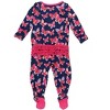 RuffleButts Baby Girls Viscose from Bamboo Ruffle One Piece Footie Pajama - 2 of 4