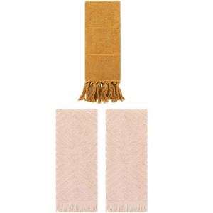 REGALWOVEN 3 Packs Cotton Soft and Absorbent Bathroom Turkish Hand Towels with tassel - 1 of 4