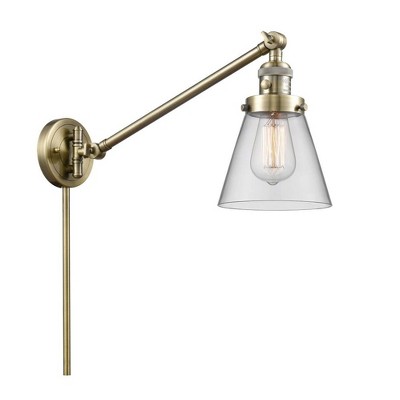 Cone - 1 Light Swing Arm Wall Sconce In Industrial Style-25 Inches Tall and 8 Inches Wide