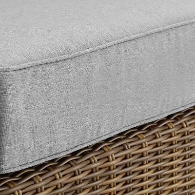 Gray and Brown Outdoor Wicker Armchair with Cushions