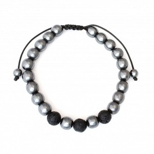 Plantlife Aromatherapy Bracelet - Adjustable Hematite & Lava Rock, Natural Stone Jewelry for Essential Oil Diffusion & Wellness - 1 of 1