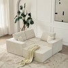 110" Cloud Modular Sectional Sofa, Boneless Corduroy Couch with Ottoman & 2 Pillows, 3-Seater, No Assembly, L-Shaped Sofa for Living Room - 4 of 4