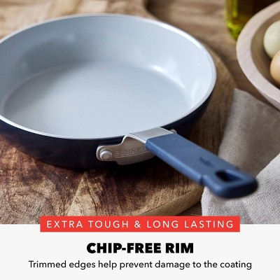 Bobby Flay 8 Ceramic Nonstick Aluminum Fry Pan Oxford Blue: Gas & Electric Compatible, PTFE & PFOA Free