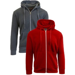 Galaxy By Harvic Boy's Slim Fit Fleece Lined Zip Up Hoodie-2 Pack - 1 of 4