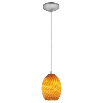Access Lighting Brandy FireBird 1 - Light Pendant in  Brushed Steel
