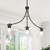 LNC Pulpmille 3-Light 42.1" Modern Linear Oversized Kitchen Island Pendant Lights, Black with Clear Cone Glass Shades - 2 of 4