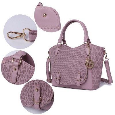 MKF Collection Talula Signature Printed Vegan Leather Women’s Satchel Bag by Mia K - White — фото 5