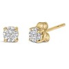 Silver 1/10 Cttw Round Lab Grown Diamond Miracle-Set Stud Earrings - 3 of 4