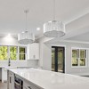 DOMETOUR 16' Crystal Pendant Chandelier with Chrome Finish, 7-Light Drum Fixture for Dining Room, Living Room, Bedroom - 3 of 4