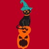 Men's Design By Humans Halloween Pumpkins and Witch Cat By famenxt T-Shirt - 2 of 4
