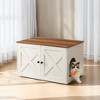 Cat Litter Box Enclosure - Hidden Furniture with Removable Divider - Indoor Cat House,  End Table - 31.5 x 20.9 x 19.7 Inches - 4 of 4