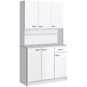 71" Kitchen Pantry Cabinet, Tall Storage Cabinet with Microwave Stand, Modern Kitchen Hutch,3 Adjustable Shelves for Living Room, Dining Room - 1 of 4