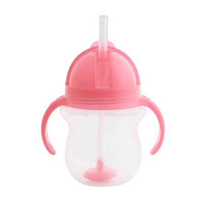 Munchkin Click Lock Weighted Straw Trainer Cup - 7oz - Pink