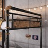 Twin XL over Twin XL Metal Bunk Bed Industrial Detachable Bunkbeds with Safety Guard Rails for Teens Black - 4 of 4